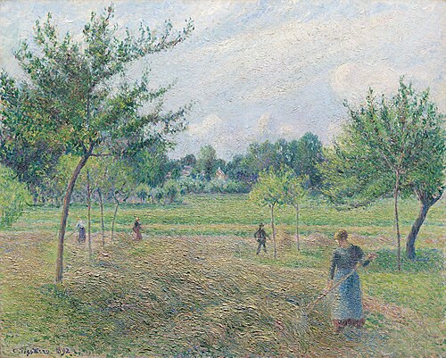 Haymaking at Éragny by Camille Pissarro
