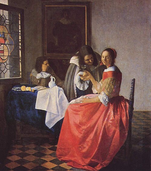 The Girl with the Wine Glass by Johannes Vermeer