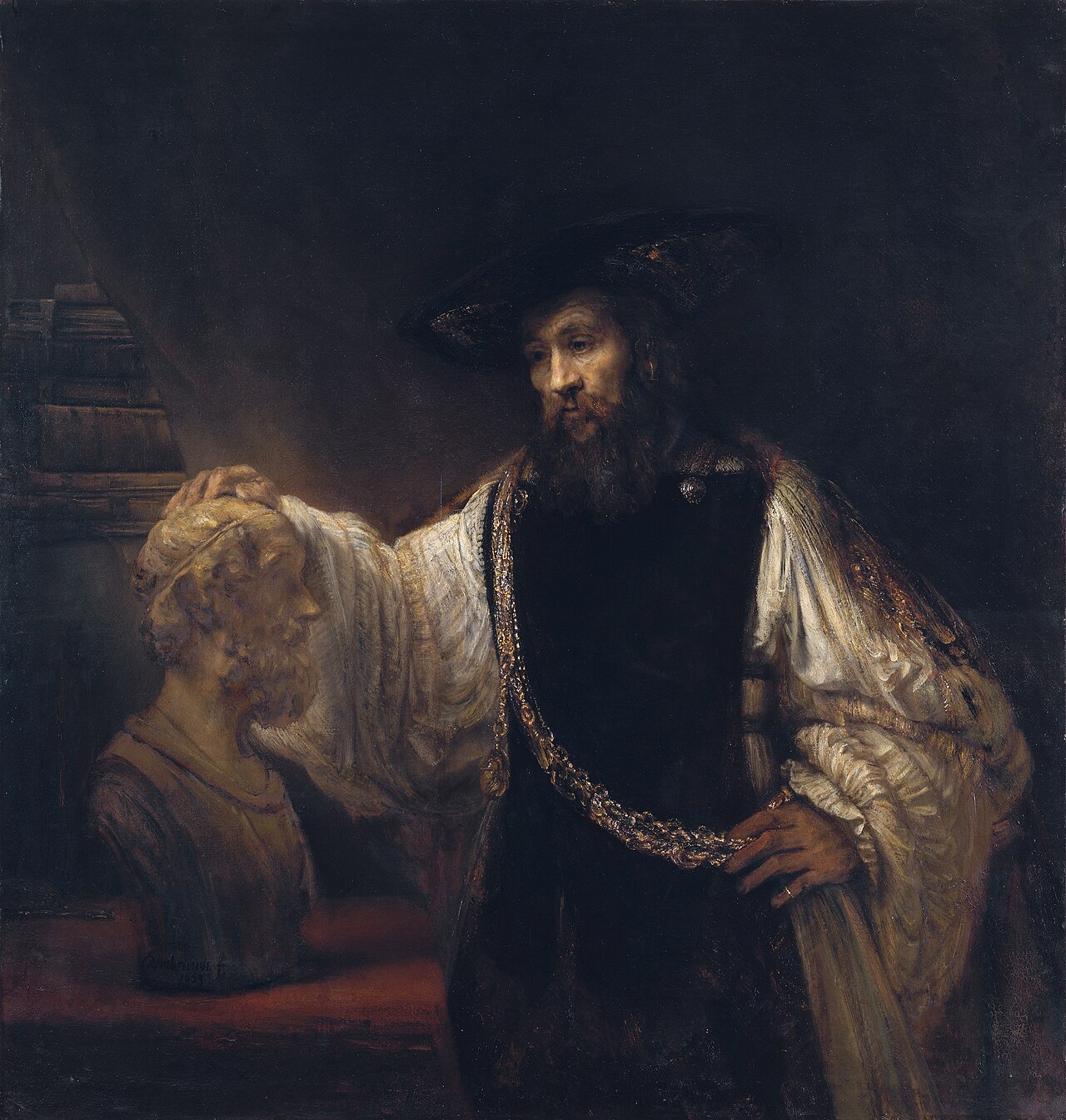 Aristotle with a Bust of Homer by Rembrandt